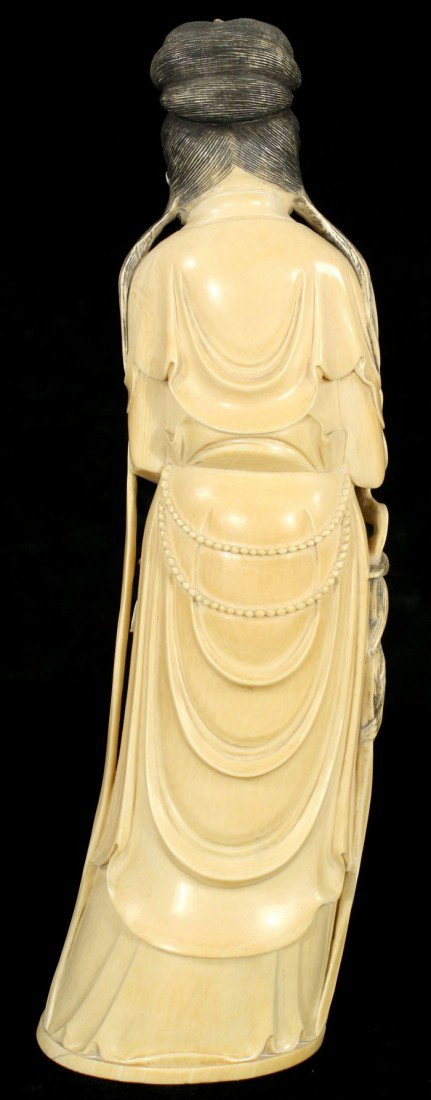 A Chinese Carved Ivory Standing Figure of Guanyin, - 5