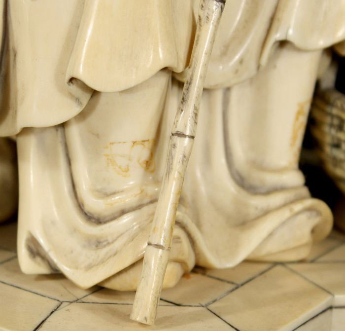 A Chinese Carved Ivory Figure of a Seated Guanyin, - 6