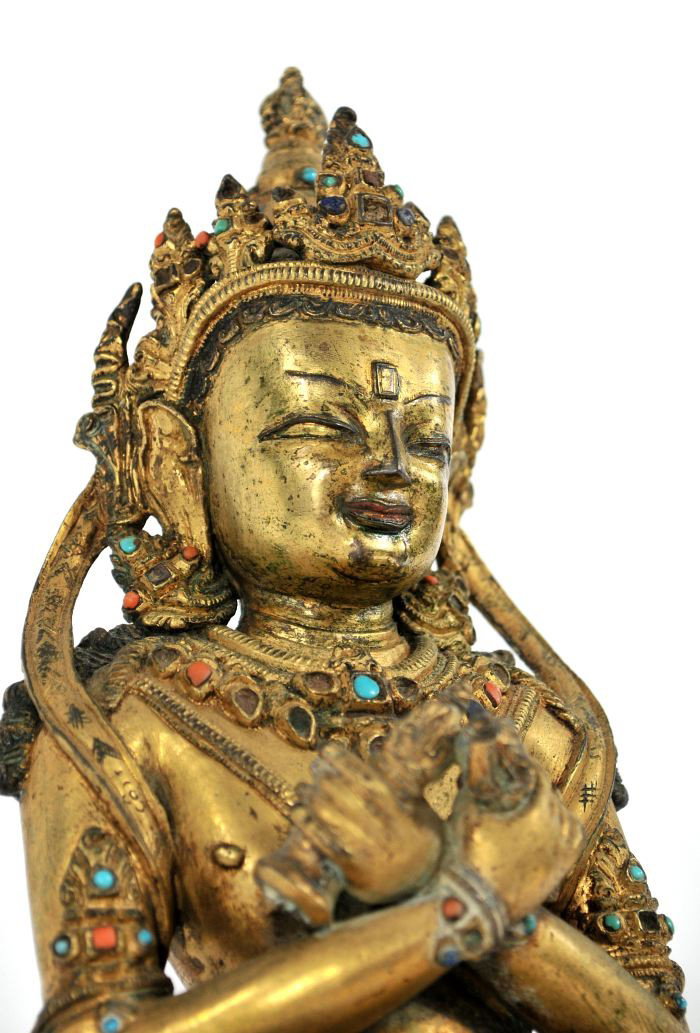 A Gilt Bronze Figure of Vajradhara, Tibet, 17th Cen - 3