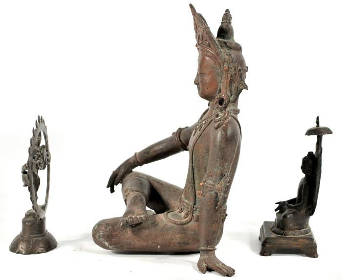 A Group of Three Cast Brass Indian Figures, 19th/20 - 6