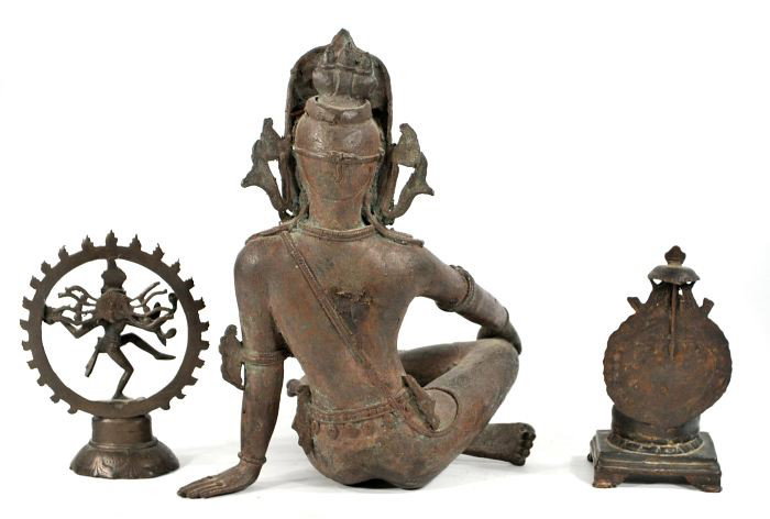 A Group of Three Cast Brass Indian Figures, 19th/20 - 7