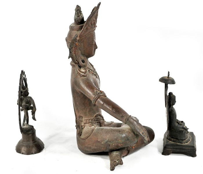 A Group of Three Cast Brass Indian Figures, 19th/20 - 9