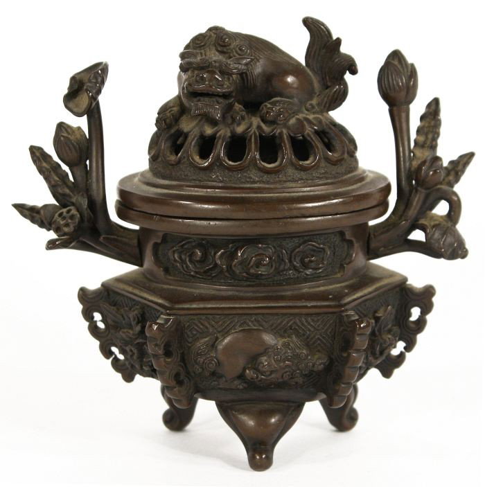A Chinese Bronze Tripod Censer, 19th Century.