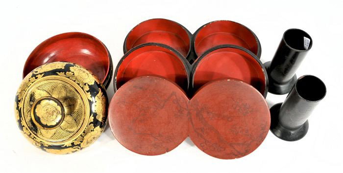 A Group of Chinese Lacquered Decorative Items, 19th - 3