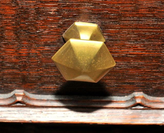 A Gothic Revival Carved Oak Slant Front Desk in th - 6