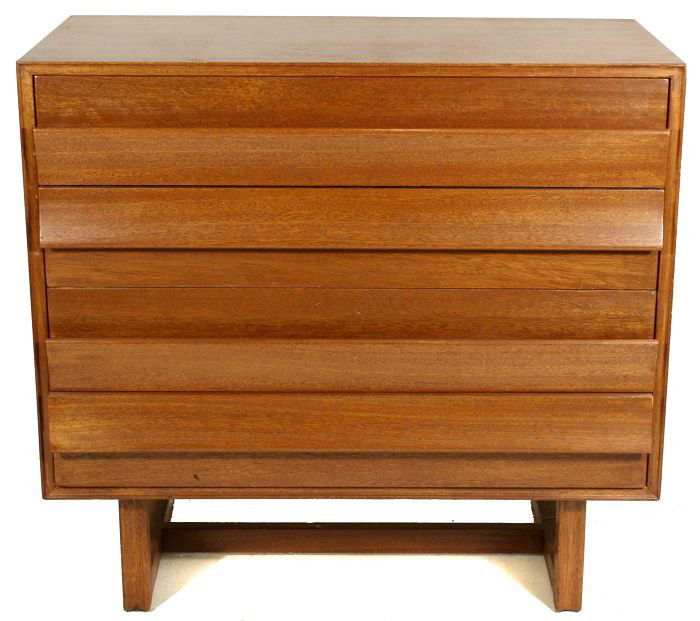 A Paul Laszlo for Brown Saltman Four Drawer Chest,: A Paul Laszlo for Brown Saltman Four Drawer Chest, 20th Century, Signed in upper drawer. h: 33.75 x w: 36 x d: 18 in.