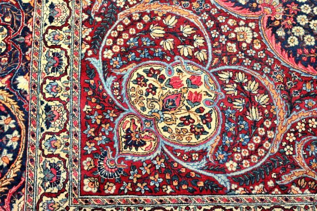 An Antique Lavar Kerman Wool Rug. - 2