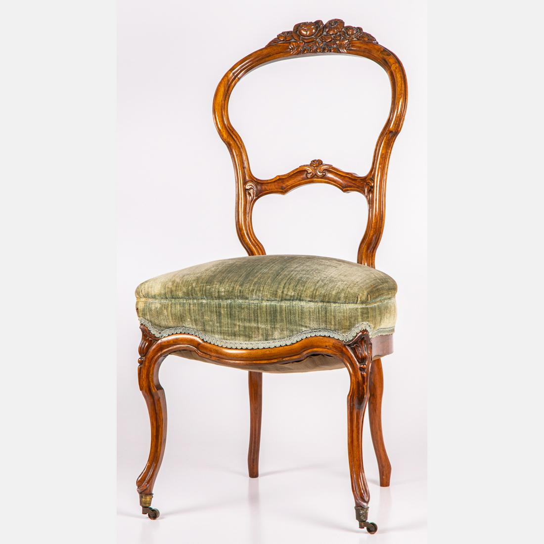 Victorian Carved Walnut Side Chair (1 of 7)