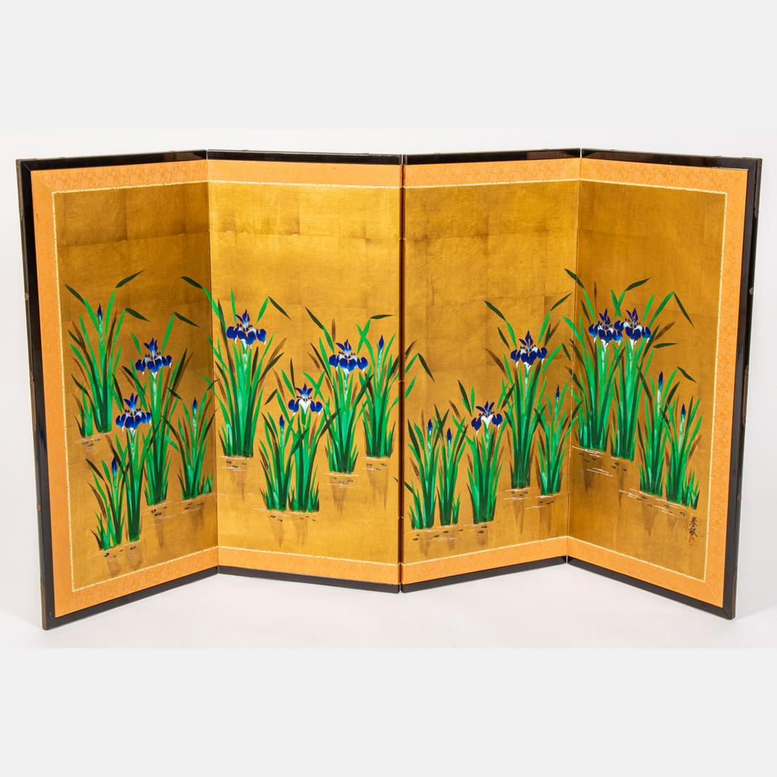 Japanese Four Panel Byobu Screen (1 of 6)