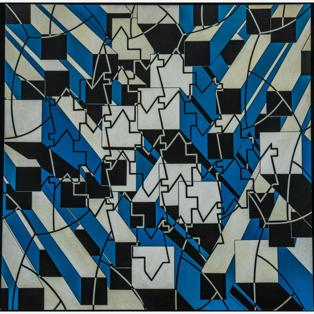 James Massena March (American, 1953-2021): James Massena March (American, 1953-2021) Untitled, Acrylic on canvas, Unsigned. H: 84 W: 84 in. From the Estate of James Massena March. The absence of a condition statement does not imply that the lo