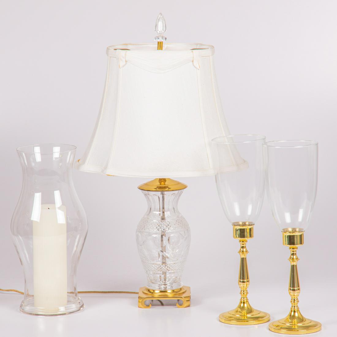 Waterford Swirl Pattern Brass and Glass Table Lamp (1 of 6)