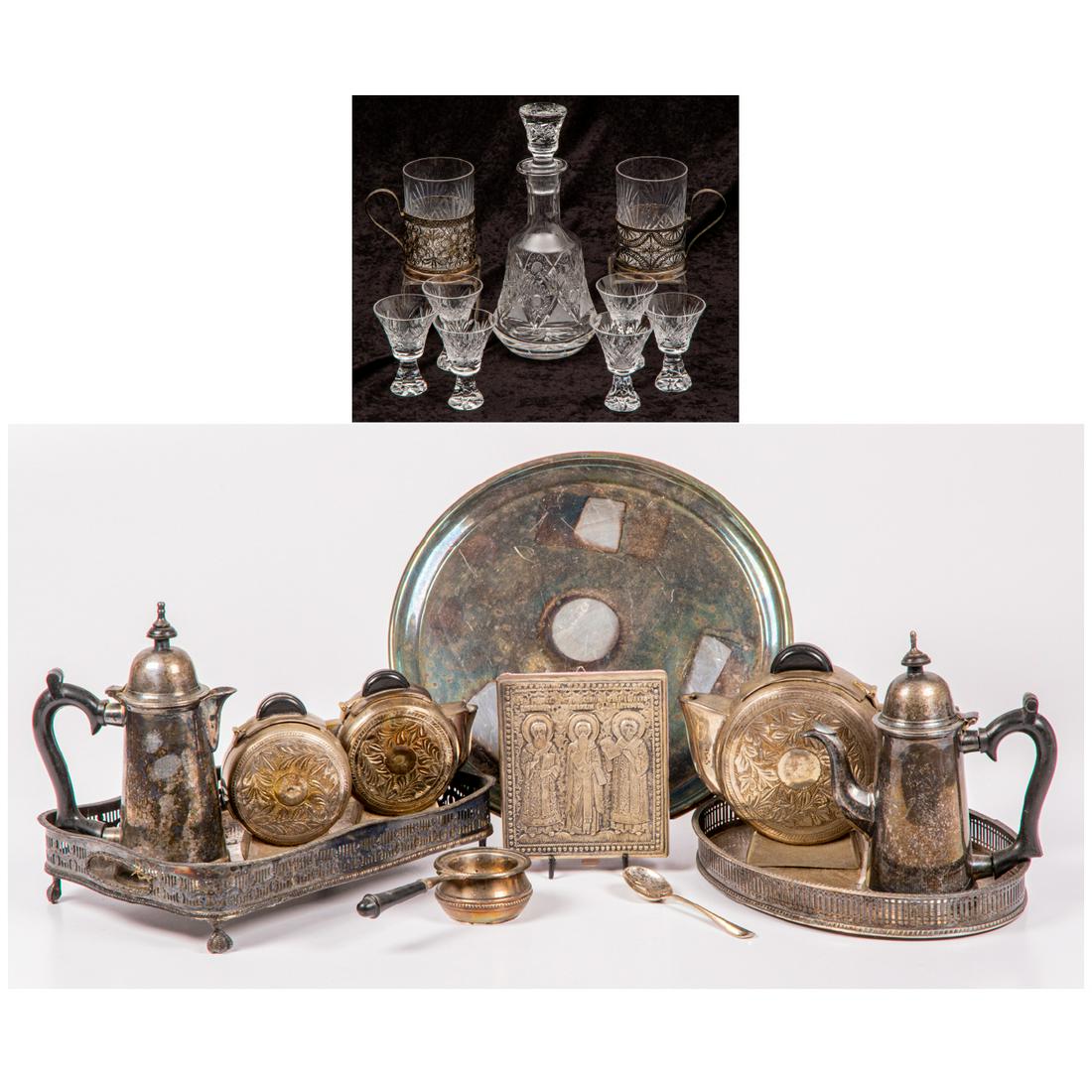 Cut Glass and Silver Plated Serving Items (1 of 10)