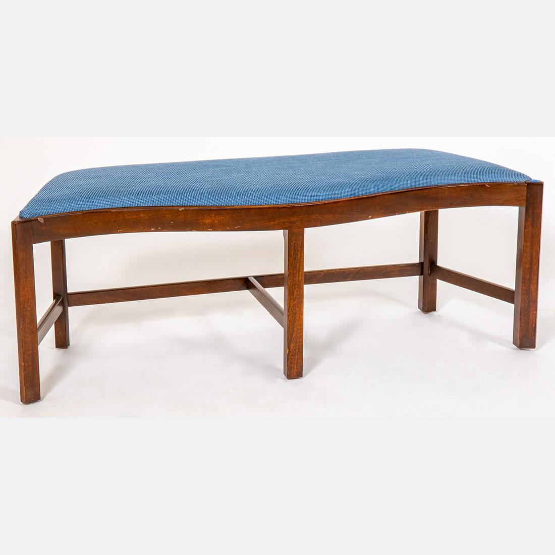 A Georgian Style Mahogany Upholstered Bench (1 of 4)