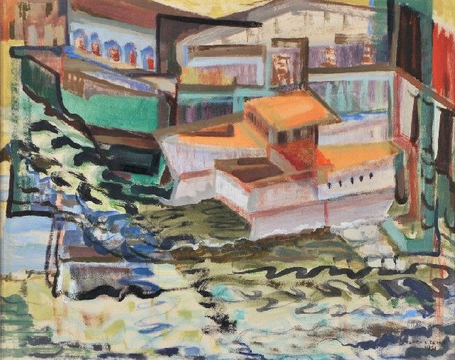 Clara L. Deike (1881-1964) Boats on a River: Clara L. Deike (1881-1964) Boats on a River, Watercolor on paper, Signed and dated 1951 lower right. h: 18.50 x w: 23.25 in.