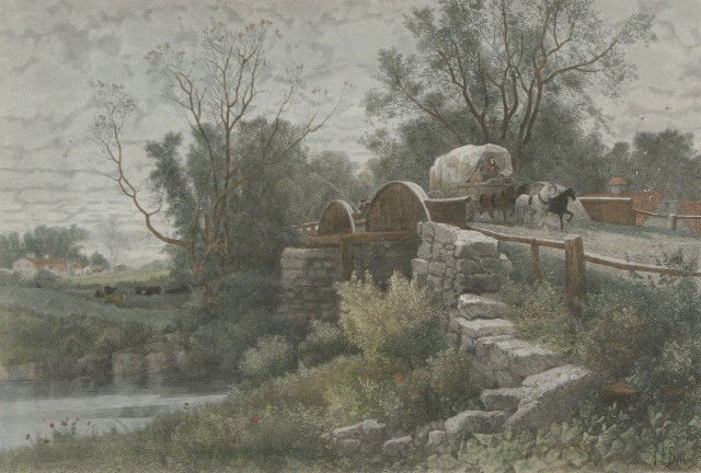 After Albert Fitch Bellows (1829-1883) The Old Mill: After Albert Fitch Bellows (1829-1883) The Old Mill Stream, Color engraving. h: 17.38 x w: 25.75 in.