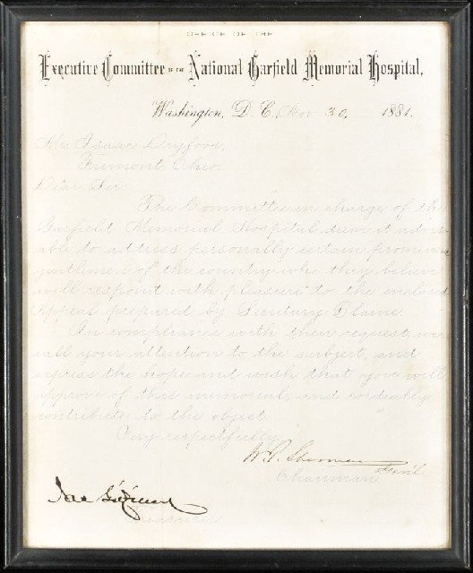 SHERMAN, William Tecumseh (1820-1891).: SHERMAN, William Tecumseh (1820-1891). Autograph Letter, Signed and Dated November 30, 1881. Union General during the American Civil War. h: 10.75 x w: 7.75 in.