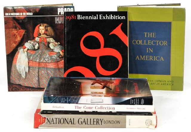 A Collection of Eight Books: A Collection of Eight Books Pertaining to Museum Collections, Exhibitions and Collecting Art, Including books about the Whitney Museum, The National Gallery London and The Collector in America. Minimu