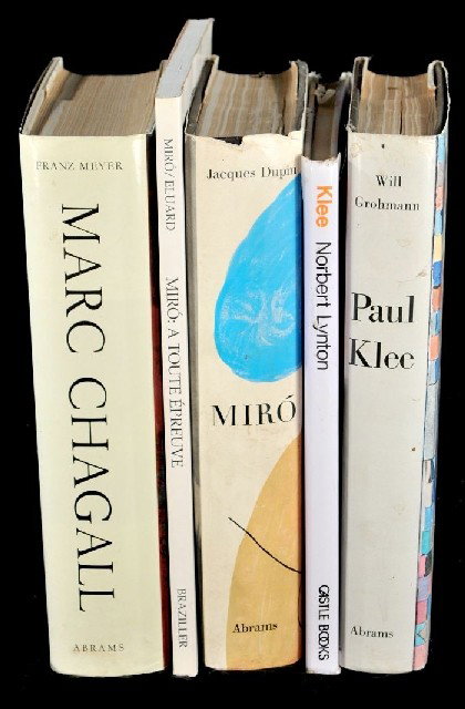 A Collection of Five Books: A Collection of Five Books Pertaining to Modern Artists, Including Paul Klee, Juan Miro and Marc Chagall. Minimum shipping costs apply, please request quote before bidding.