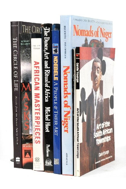 A Collection of Eight Books: A Collection of Eight Books Pertaining to African Art and Culture, Including African Masterpieces from the Musee de l'Homme and The Dance, Art and Ritual of Africa by Michel Huet. Minimum shipping cos