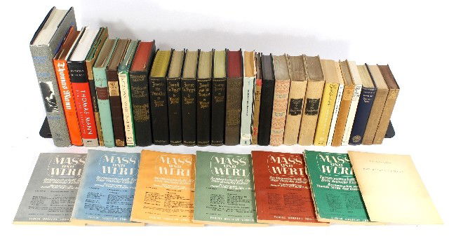 A Collection of 33 Books: A Collection of 33 Books, Including the works of Thomas Mann and other European Authors. Minimum shipping costs apply, please request quote before bidding.