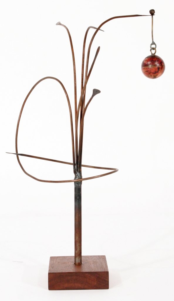 Thomas A. Herr (American, 20th Century) Untitled: Thomas A. Herr (American, 20th Century) Untitled (Split Ball) Brass and wood. h: 10 x w: 6 x d: 4 in. Tom was born in Pittsburgh on Dec. 28, 1930 and named Thomas A. (Allen) Herr. He showed an early i