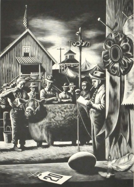 Steven Dohanos (1907-1994) State Fair, 1948, Wood e: Steven Dohanos (1907-1994) State Fair, 1948, Wood engraving, Signed lower right. Cleveland Print Club Edition. h: 12.50 x w: 8.75 in.