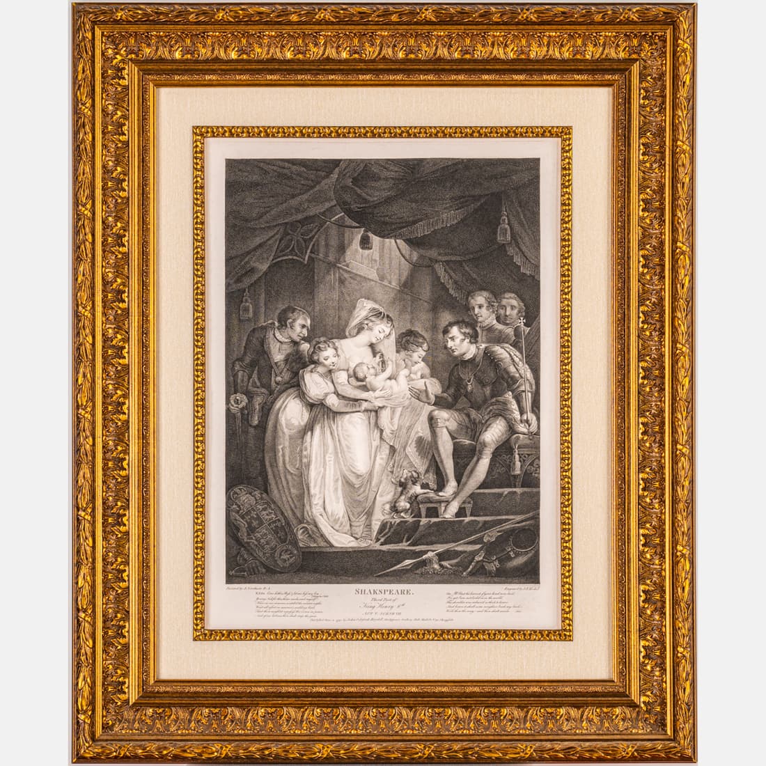 Shakespeare, King Henry the Sixth: After James Nortcote, RA (British, 1746-1831) Shakespeare, King Henry the Sixth, Engraving by Jean Baptiste Michael (1748-1804) Published by John Boydell, London. Framed dimensions: H: 35 x W: 29 in.