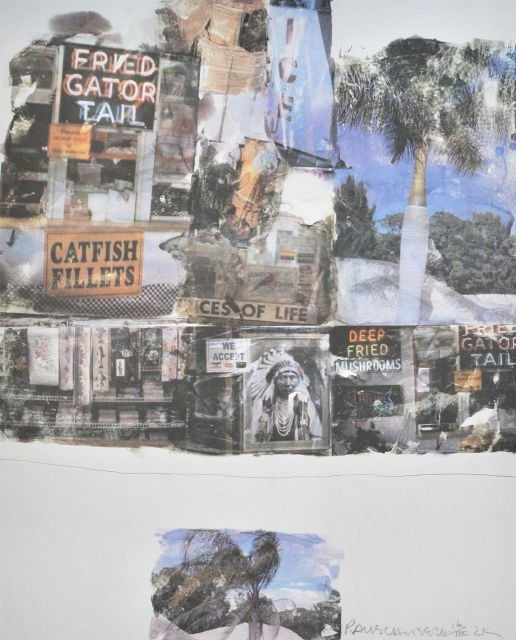 Robert Rauschenberg (1925-2008) Catfish Tales, Off: Robert Rauschenberg (1925-2008) Catfish Tales, Offset lithograph, Edition 16/100. Signed in graphite lower right. h: 29.50 x w: 24 in.