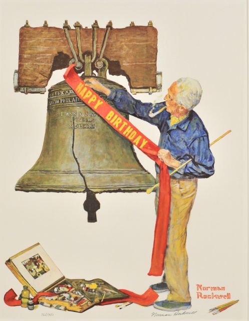 Norman Rockwell (1894-1978) Celebration, Colored l: Norman Rockwell (1894-1978) Celebration, Colored lithograph, Numbered '768/950' in graphite lower left and signed in graphite lower right. h: 23.50 x w: 18 in.