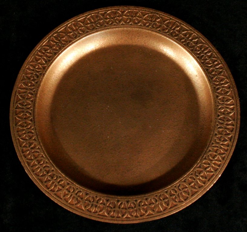 A Tiffany Studios Bronze Dore Plate,: A Tiffany Studios Bronze Dore Plate, Stamped Tiffany Studios, New York 737. Diameter: 9.13 in.