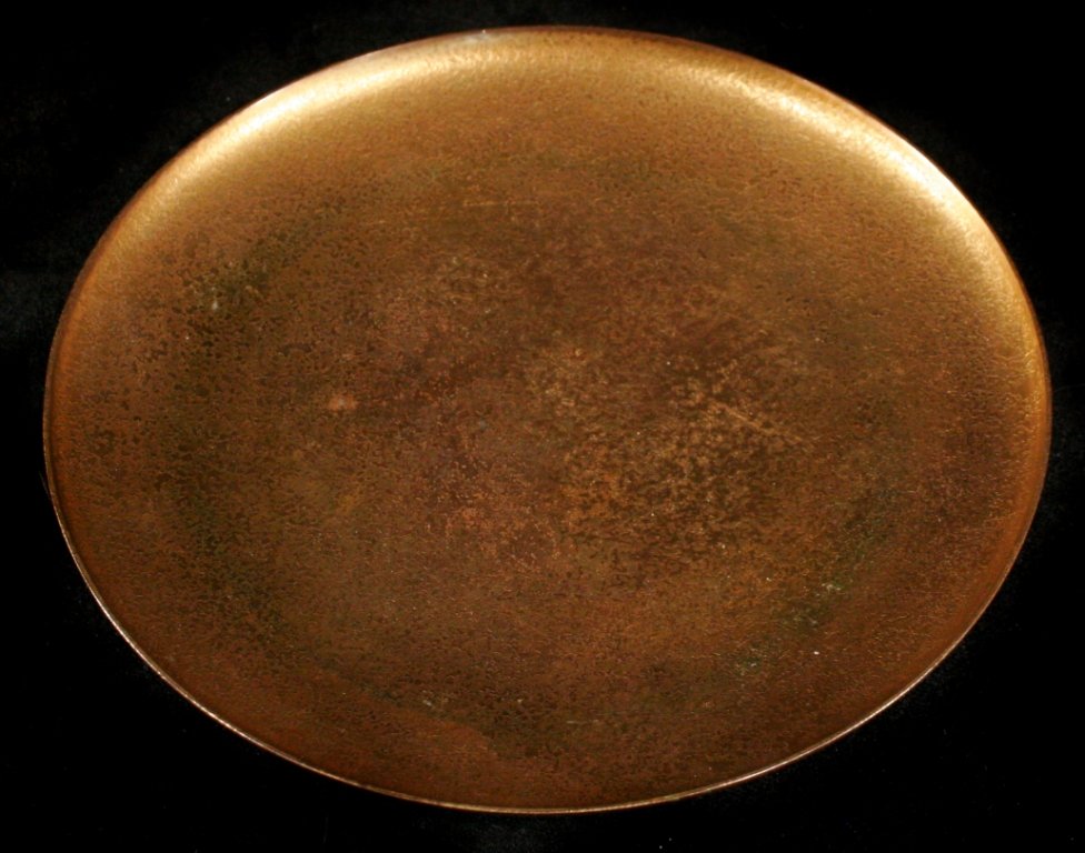 A Tiffany Studios Bronze Dore Plate,: A Tiffany Studios Bronze Dore Plate, Stamped Tiffany Studios, New York 1742. Diameter: 8 in.