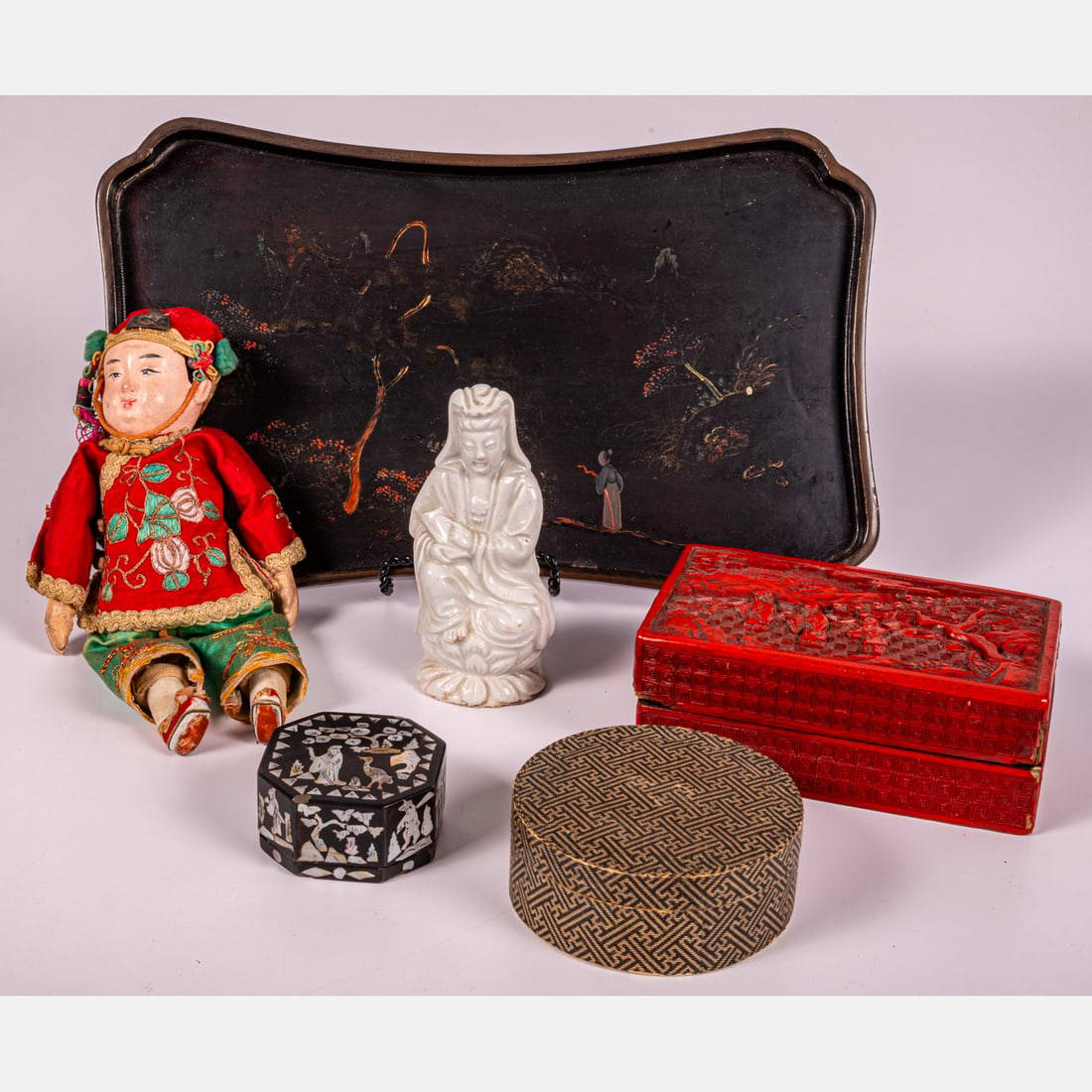Group Of Six Chinese Decorative Items Auction
