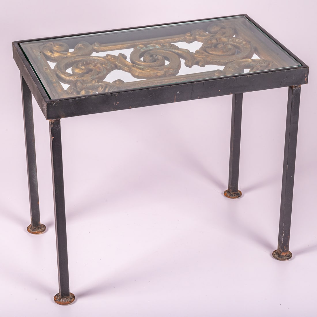 Cast Iron, Glass and Metal Low Table (1 of 5)