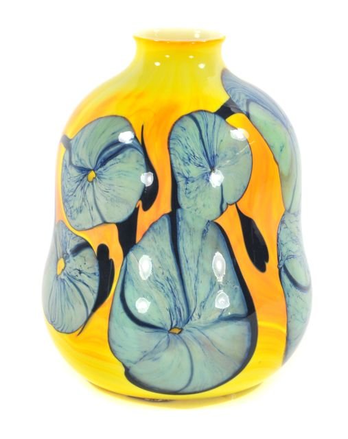 A George J. Thiewes Blown Glass Vase,: A George J. Thiewes Blown Glass Vase, Signed and numbered 78 6/40. Height: 7 Width: 5.25