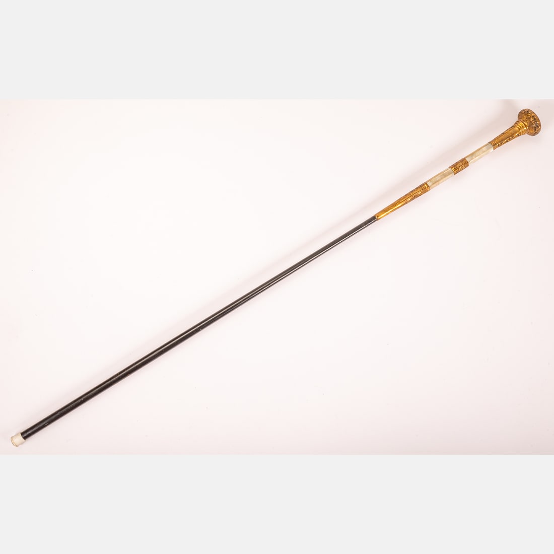Victorian Gold Plated Walking Stick (1 of 4)
