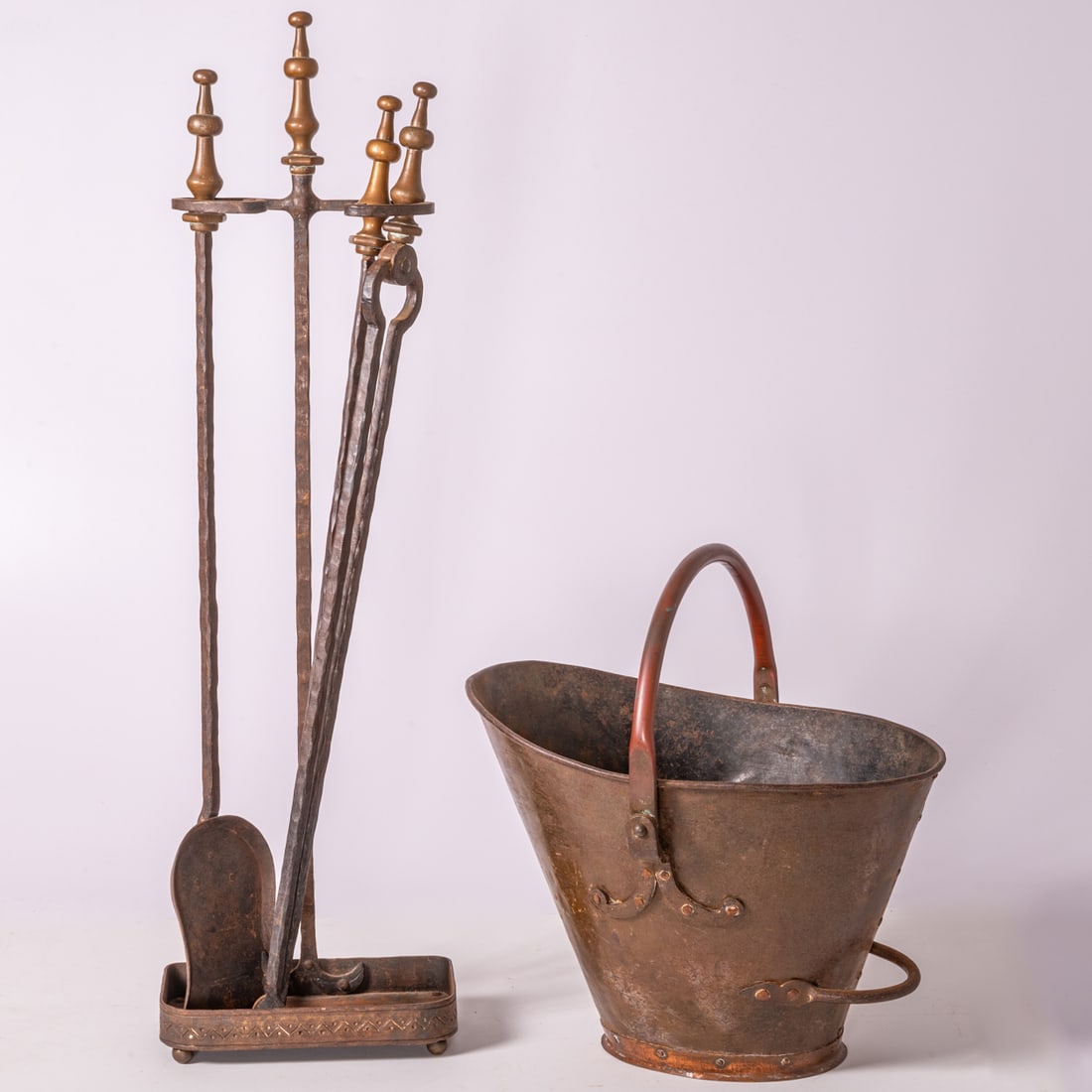 Arts and Crafts Coal Bucket and Fire Tool Set (1 of 7)