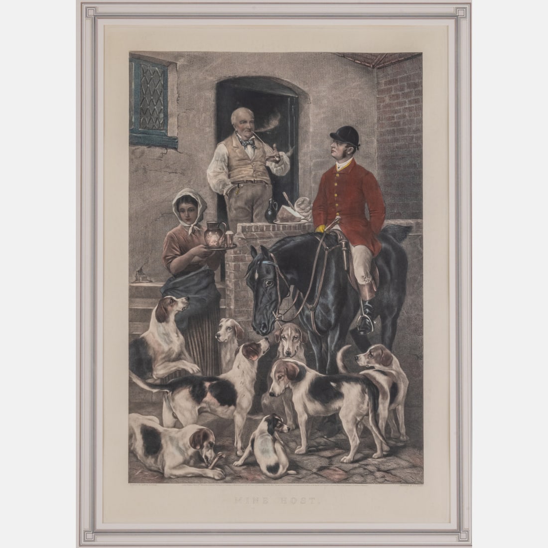 After Edwin Douglas (British, 1848-1914) Mine Host: A Colored Engraving by A.C. Alais, After Edwin Douglas (British, 1848-1914) Mine Host, Published by Henry Graves & Co., London. Framed dimensions: H: 48 x W: 37 1/2 in. H: 29 W: 19 1/2 in.