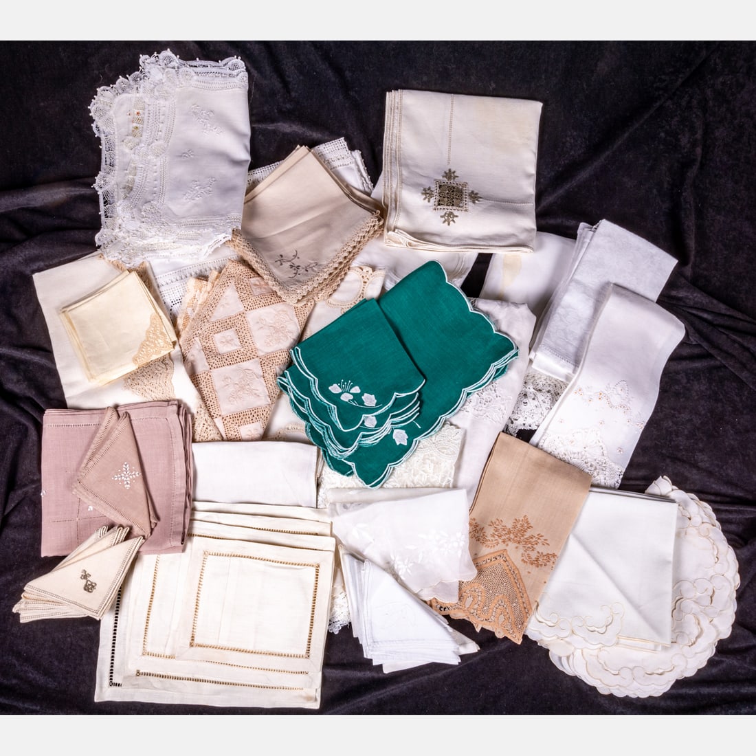 Vintage Cotton and Linen Embroidered Tablecloths and Napkins (1 of 3)