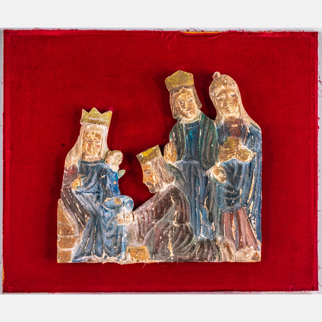 A Polychromed Plaster Nativity Scene, (1 of 7)