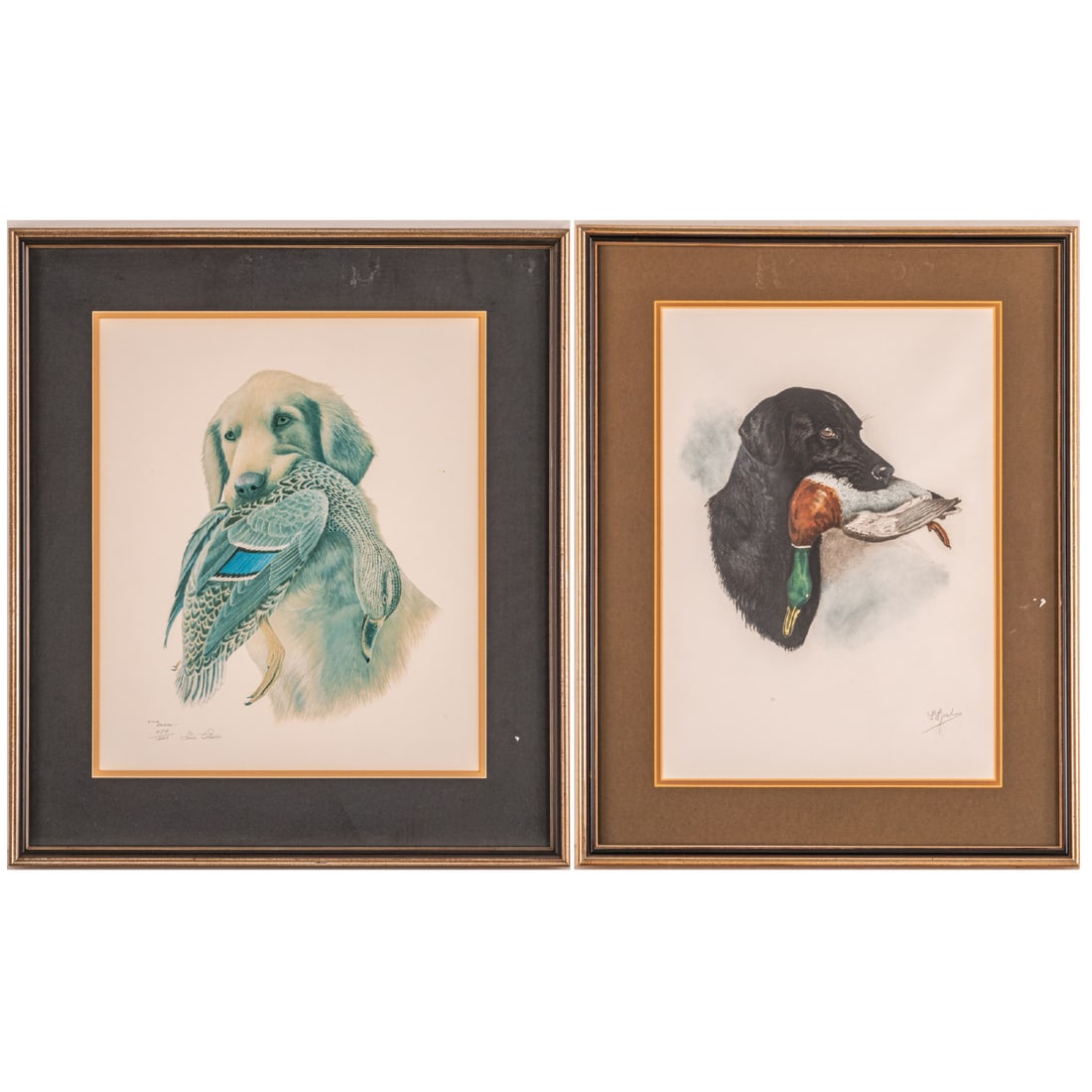Two Framed Bird Dog Colored Lithographs (1 of 7)
