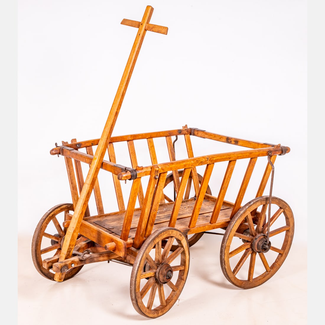 A European Wood and Iron Mounted Goat Cart (1 of 5)