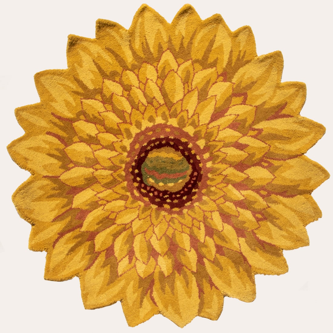 A Hand Tufted Indo Marigold Flower Design Wool Rug (1 of 3)