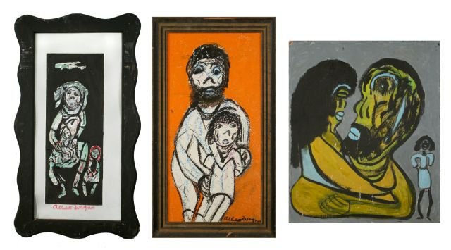 Reverend Albert Wagner (1924 - 2006) A Group of Th: Reverend Albert Wagner (1924 - 2006) A Group of Three Artworks, Various media including acrylic paint, ink, oil stick, and graphite, Comprising of: "No. 1 My Rainbow Forever, No. 2 Rainbow of the Even