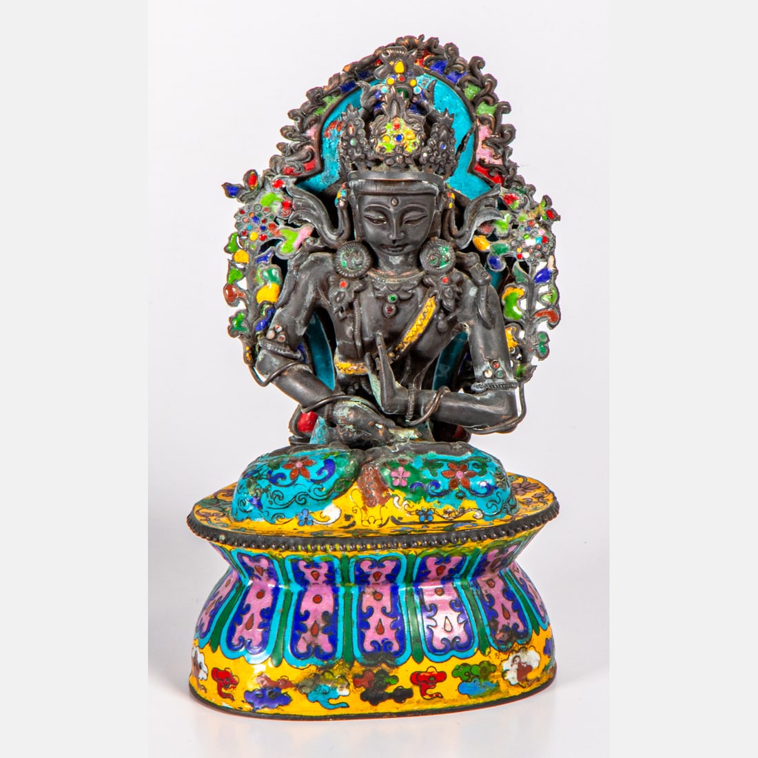 Chinese Cloisonné Seated Buddha, Qing Dynasty (1 of 4)