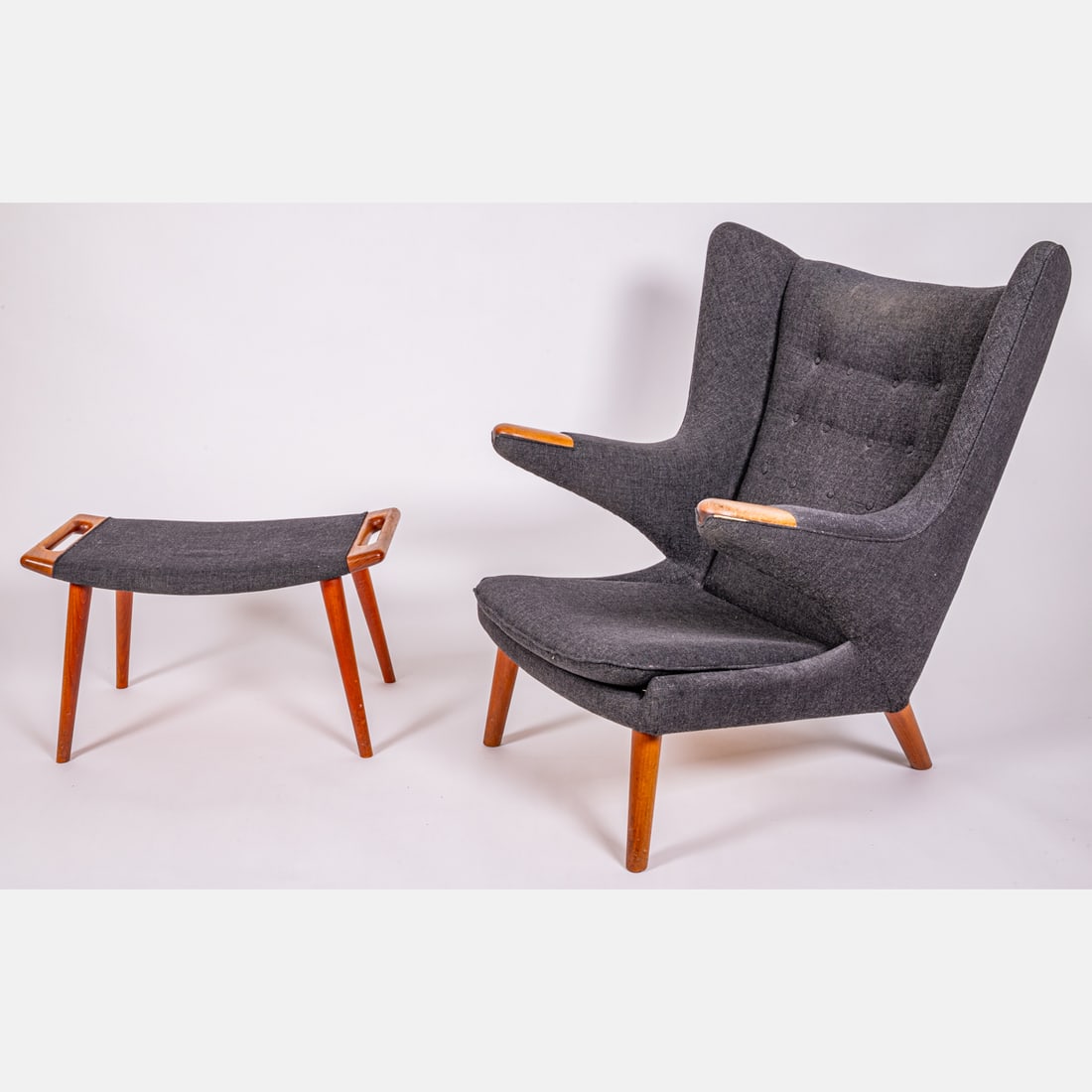 Hans Wegner Papa Bear Chair & Ottoman (1 of 9)