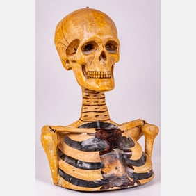 Odd Fellows I.O.O.F. Paper Mache Skeleton Bust