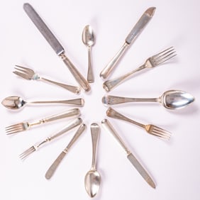 19th Century English Sterling Silver Flatware Service