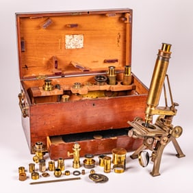 Powell and Lealand Compound Monocular Microscope