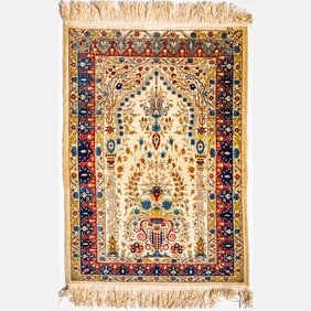 A Turkish Hereke Silk  Rug
