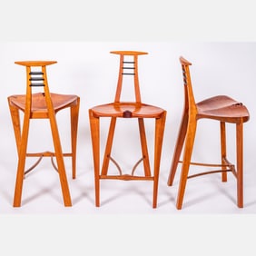 Three Paul Sirofchuck Stingray Bar Stools
